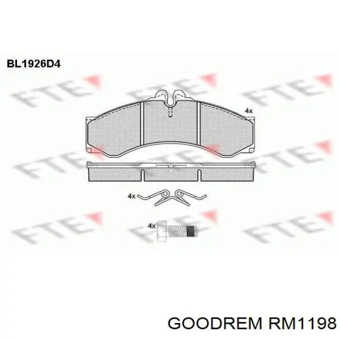 RM1198 Goodrem Передні гальмівні колодки