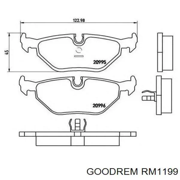 Гальмівні колодки Goodrem RM1199 ціна, від 12.49 USD
