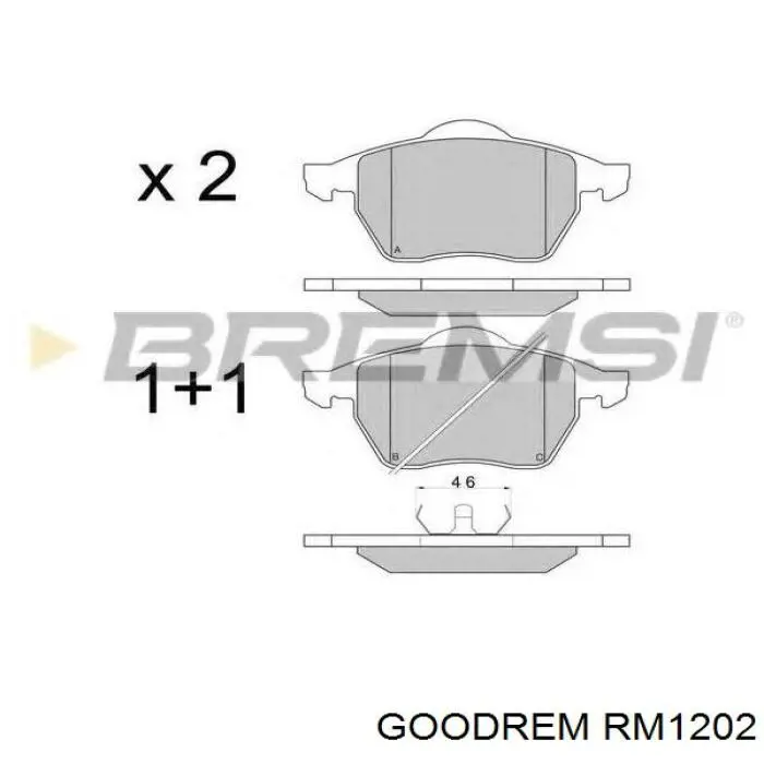 Гальмівні колодки Goodrem RM1202 ціна, від 18.96 USD