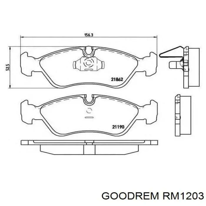 Передні тормозні колодки RM1203 Goodrem