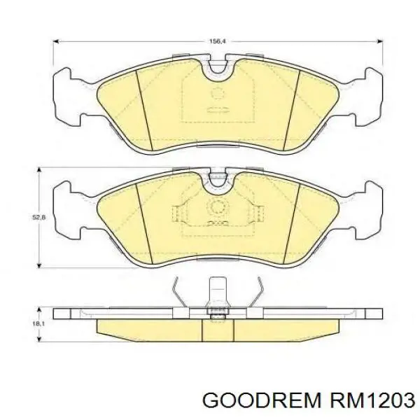 Гальмівні колодки Goodrem RM1203 ціна, від 13.59 USD