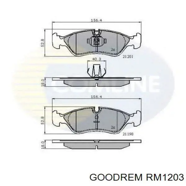 Колодки гальмівні передні, дискові RM1203 Goodrem