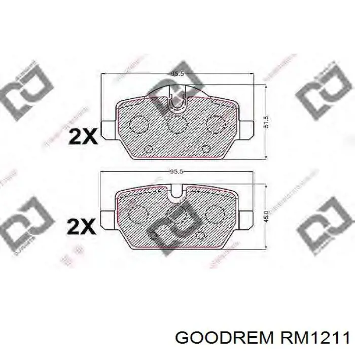 Колодки гальмові задні, дискові RM1211 Goodrem