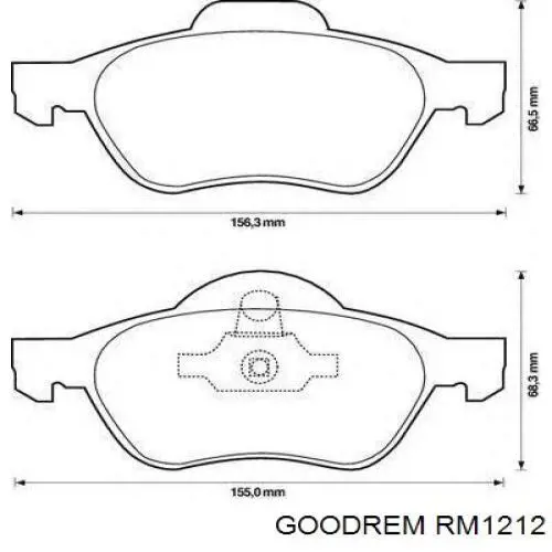 Купити RM1212 Goodrem Колодки гальмівні передні, дискові