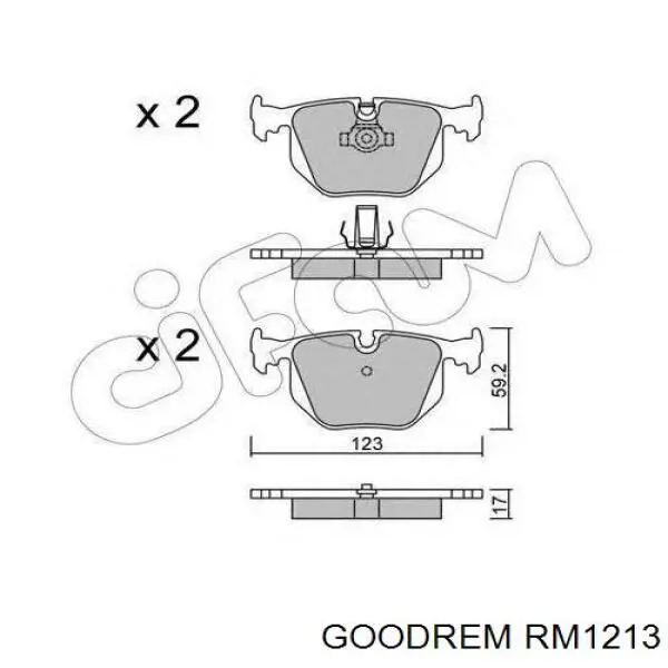 Задні гальмівні колодки Goodrem RM1213 ціна, від 14.06 USD