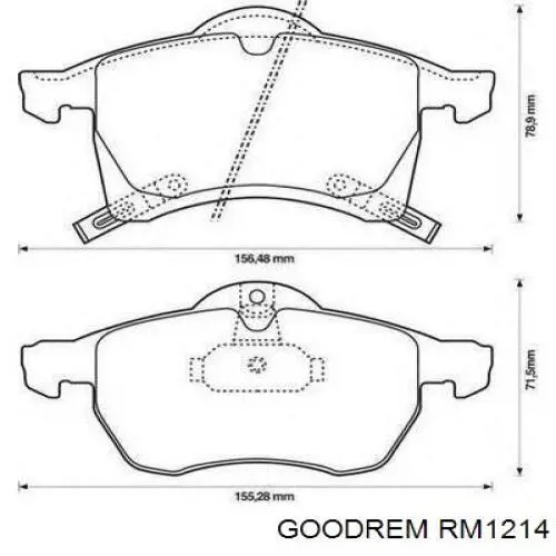 RM1214 Goodrem Передні гальмівні колодки