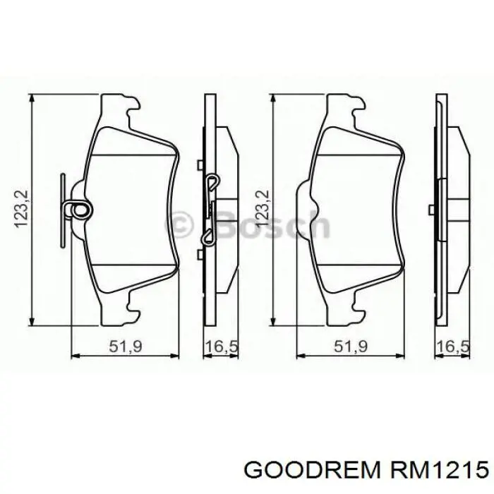 Задні дискові колодки Goodrem RM1215