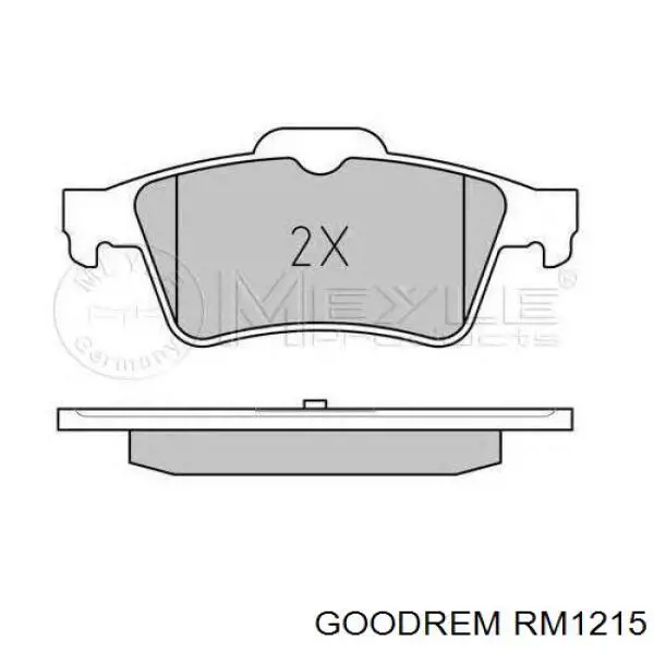 RM1215 Goodrem Колодки гальмівні задні, дискові