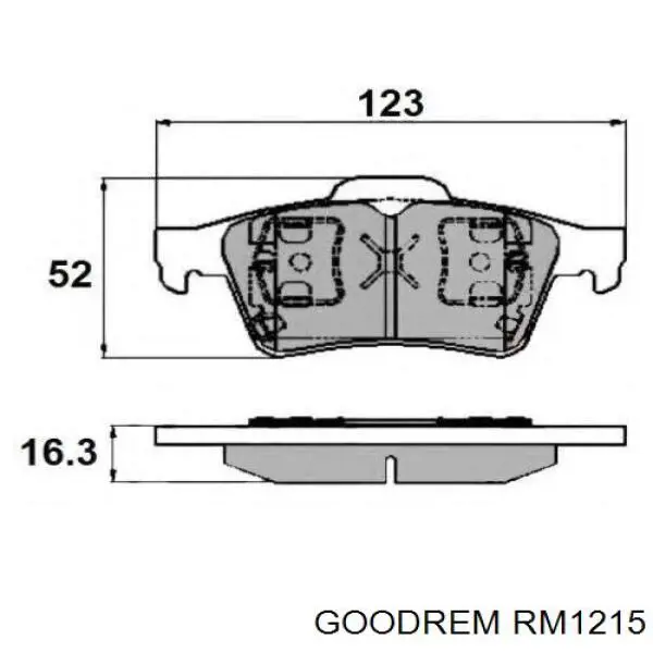 Задні гальмівні колодки Goodrem RM1215 ціна, від 12.86 USD