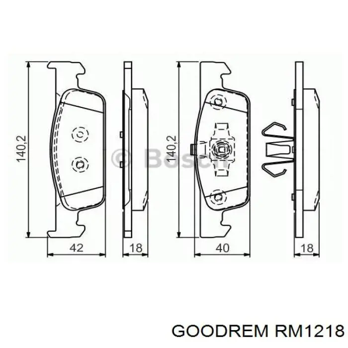 Купити RM1218 Goodrem Колодки гальмівні передні, дискові