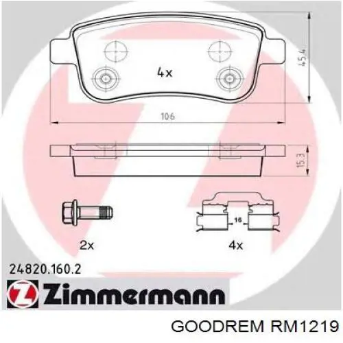 Купити RM1219 Goodrem Задні колодки