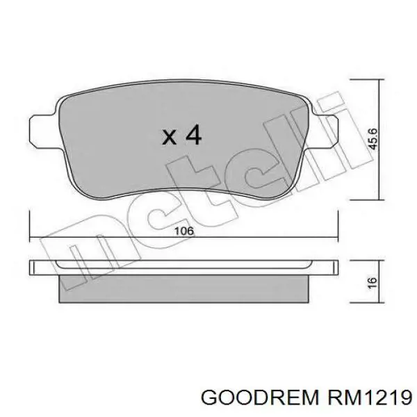 Задні гальмівні колодки RM1219 Goodrem