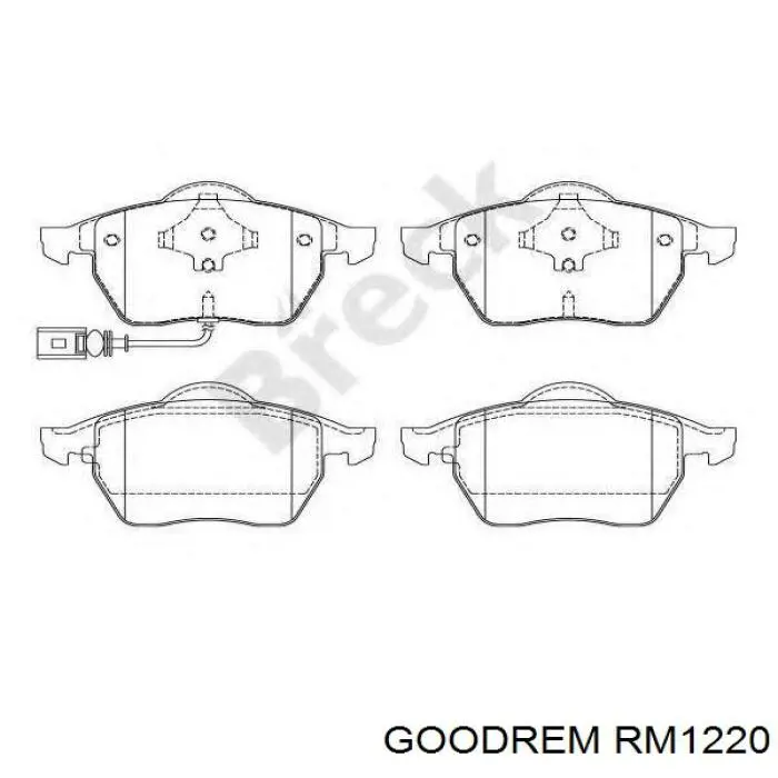 RM1220 Goodrem колодки гальмівні передні, дискові