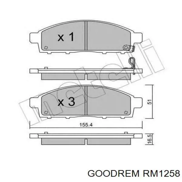 RM1258 Goodrem Передні гальмівні колодки
