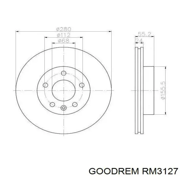 Гальмівні диски передні RM3127 Goodrem