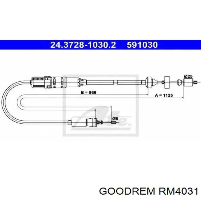 RM4031 Goodrem Трос зчеплення