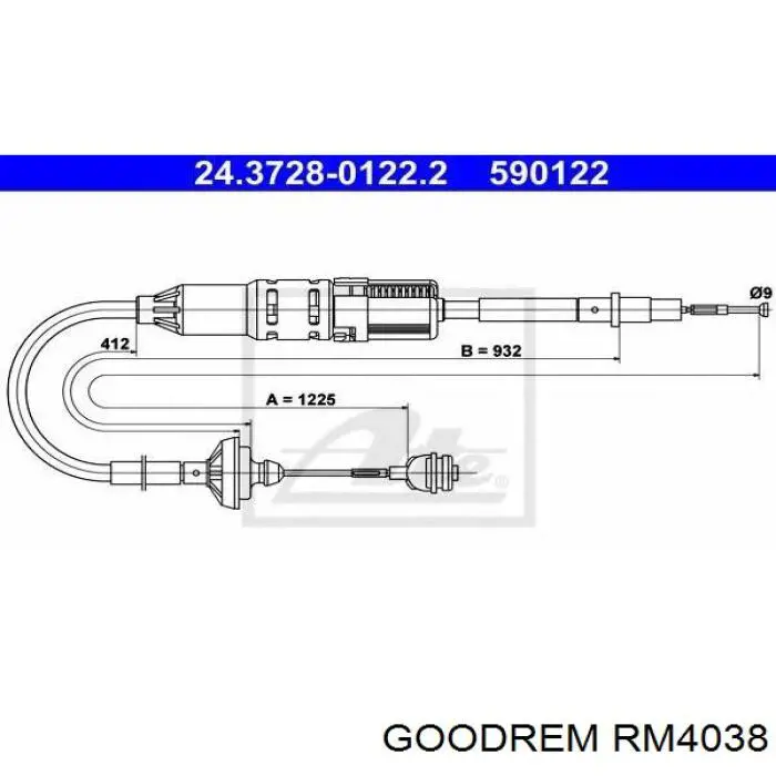 RM4038 Goodrem Трос зчеплення
