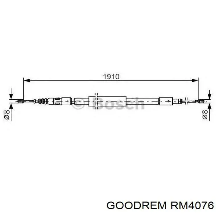 RM4076 Goodrem Трос ручного гальма задній, правий/лівий