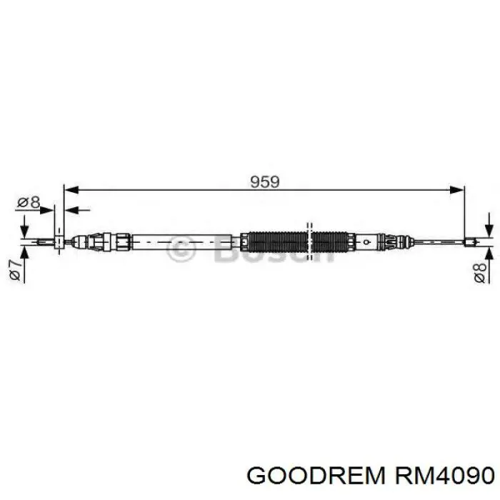 RM4090 Goodrem трос ручного гальма задній, правий