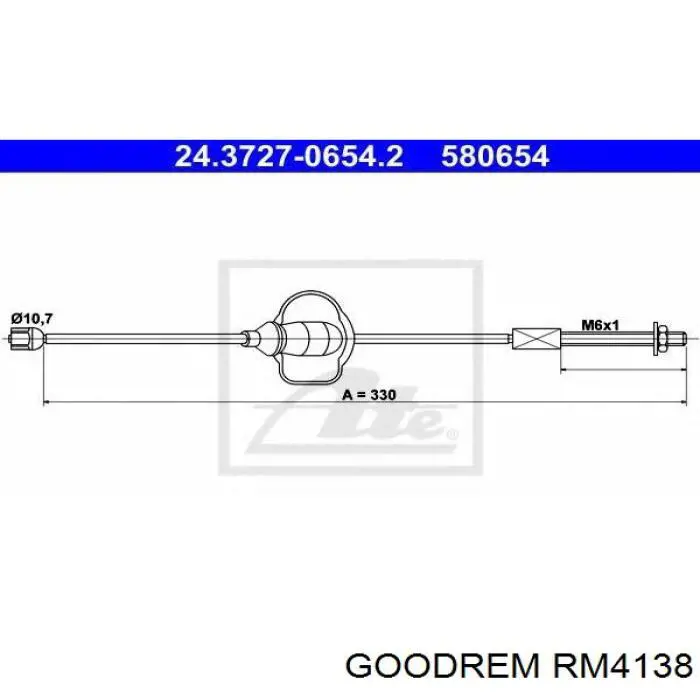 Трос ручного гальма передній RM4138 Goodrem