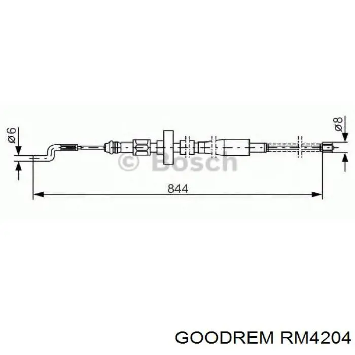 Трос ручного гальма задній, правий/лівий RM4204 Goodrem