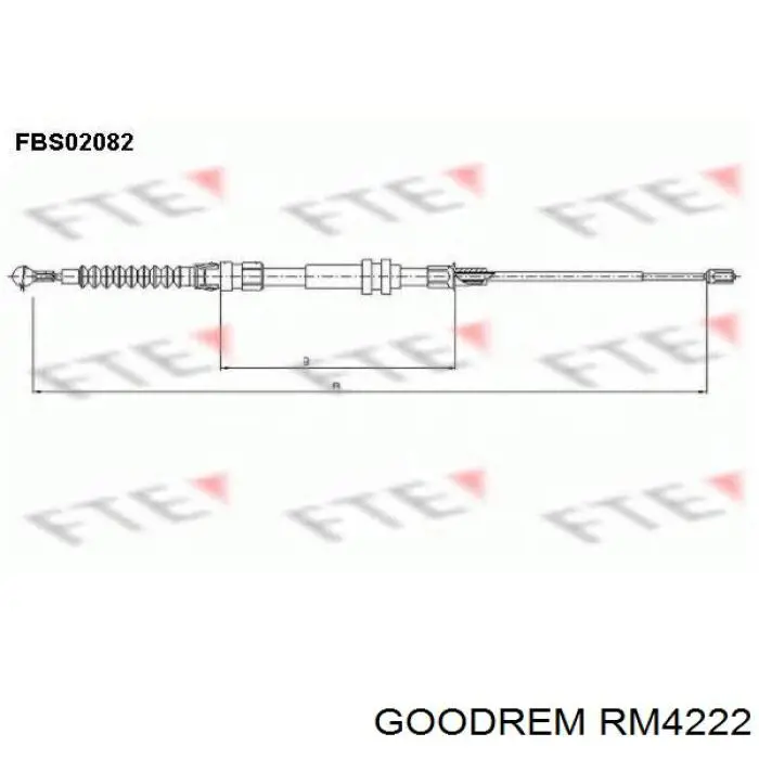 Трос ручного гальма задній, правий/лівий RM4222 Goodrem