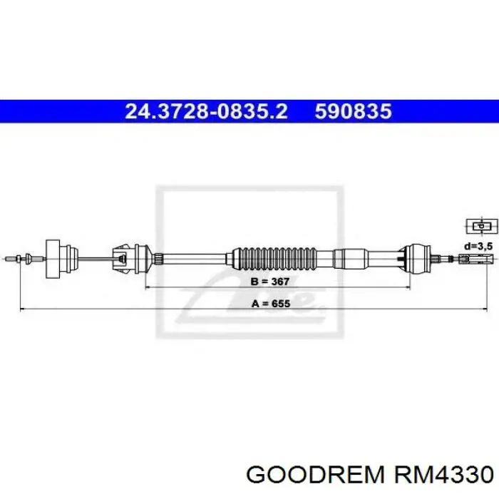 Трос зчеплення Goodrem RM4330 ціна, від 18.16 USD