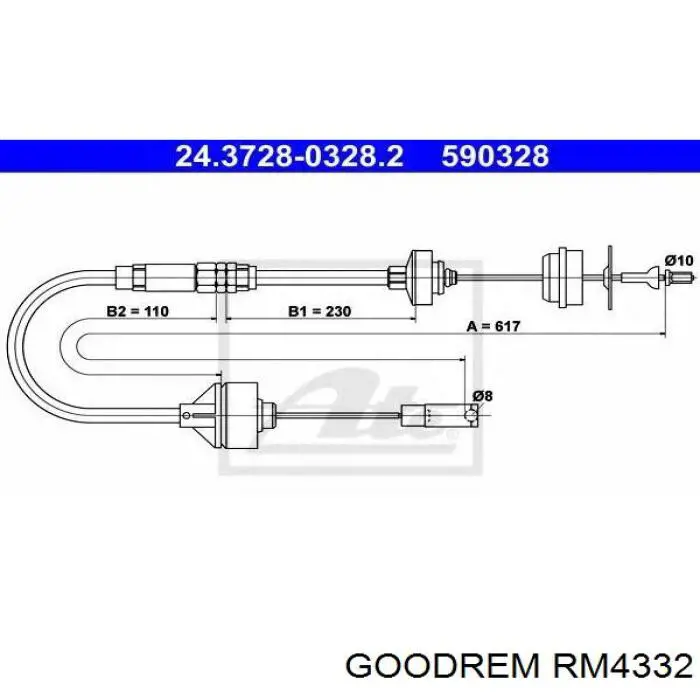 RM4332 Goodrem Трос зчеплення