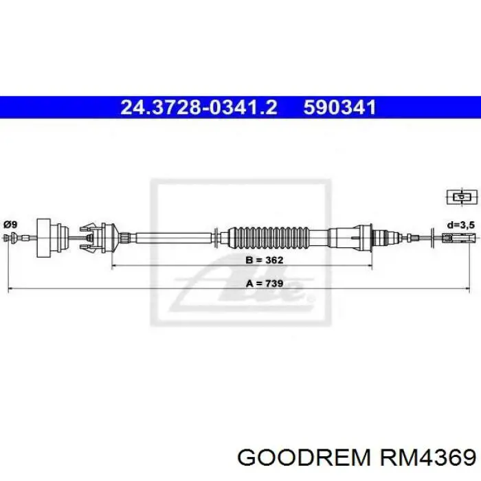 RM4369 Goodrem Трос зчеплення