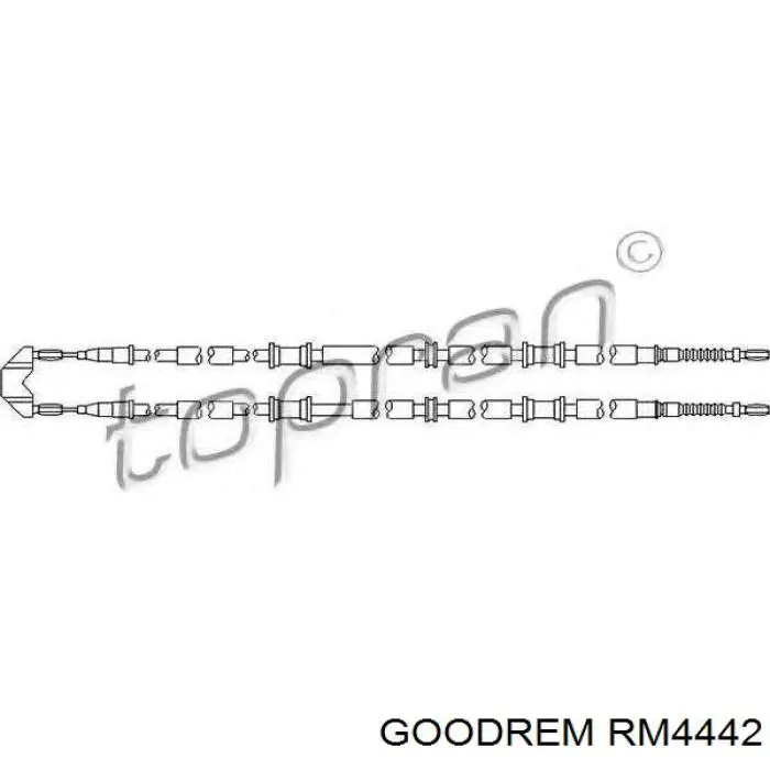 RM4442 Goodrem трос ручного гальма задній, правий/лівий