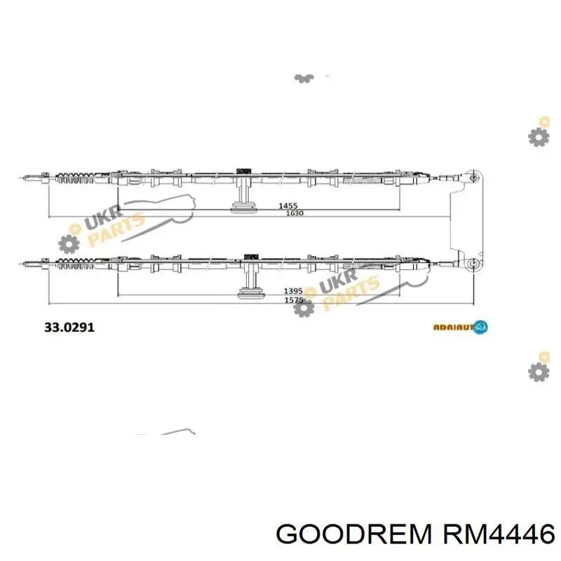 RM4446 Goodrem Трос ручного гальма задній, правий/лівий