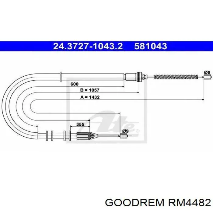 Трос стоянкового гальма задній лівий Goodrem RM4482 ціна, від 6.96 USD