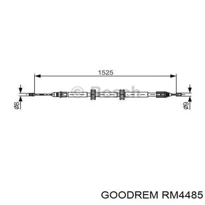 RM4485 Goodrem трос ручного гальма задній, правий/лівий