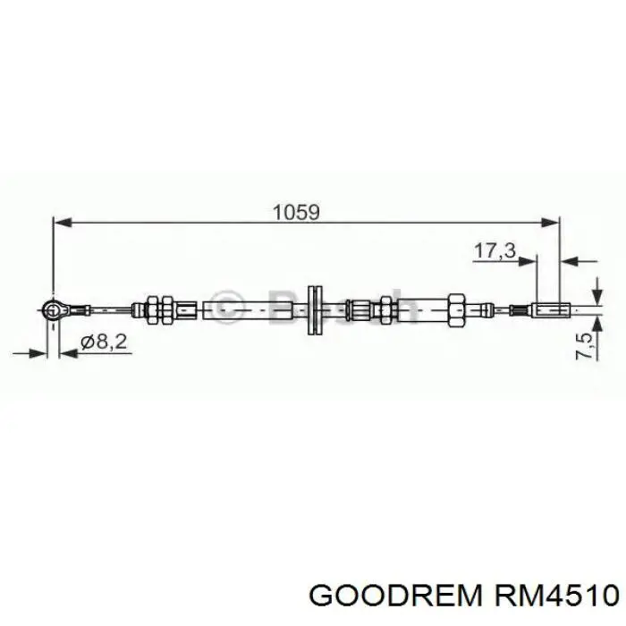 RM4510 Goodrem Трос ручного гальма передній