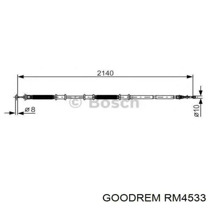 Трос стоянкового гальма задній правий Goodrem RM4533 ціна, від 16.32 USD
