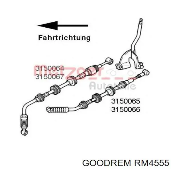 Трос перемикання передач, вибору передачі Goodrem RM4555 ціна, від 41.53 USD