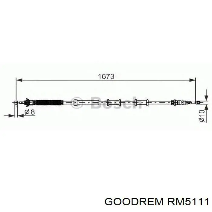 Трос ручного гальма задній, правий RM5111 Goodrem