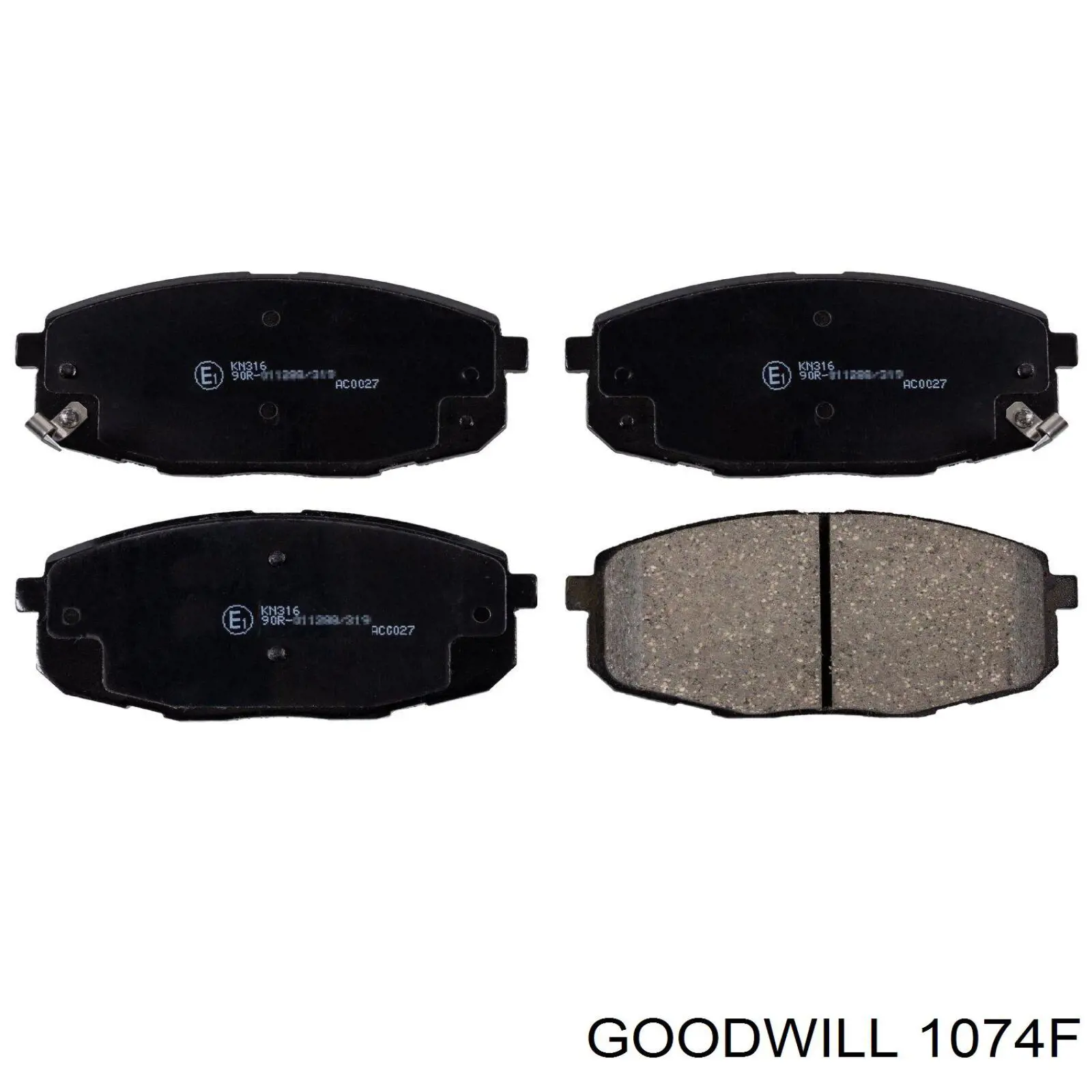 1074F Goodwill колодки гальмівні передні, дискові