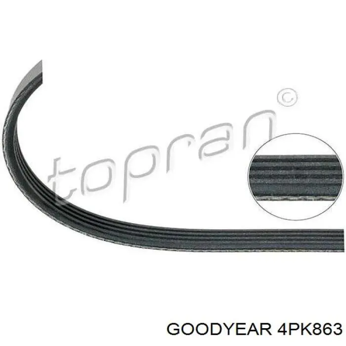 Клиновий ремінь Goodyear 4PK863 ціна, від 6.71 USD
