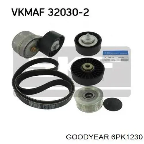 Клиновий ремінь Goodyear 6PK1230 ціна, від 10.14 USD