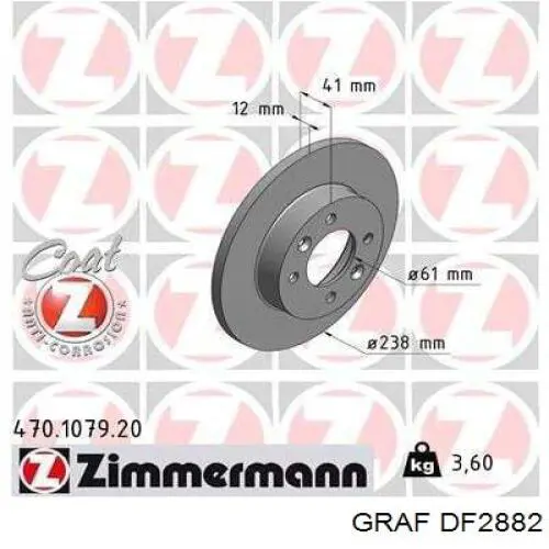 Диск переднього гальма Graf DF2882 ціна, від 19.65 USD