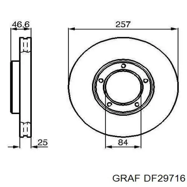 Диск гальмівний передній DF29716 Graf