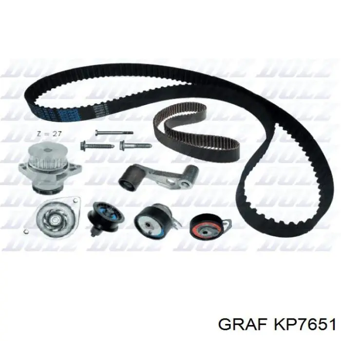 Комплект ГРМ Graf KP7651 ціна, від 126.61 USD