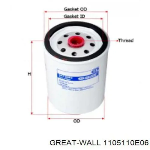 Фільтр тонкого очищення палива Great Wall 1105110E06 ціна, від 17.35 USD
