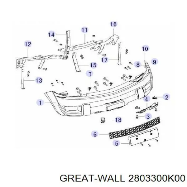 Бампер на авто Great Wall 2803300K00 ціна, від 76.02 USD