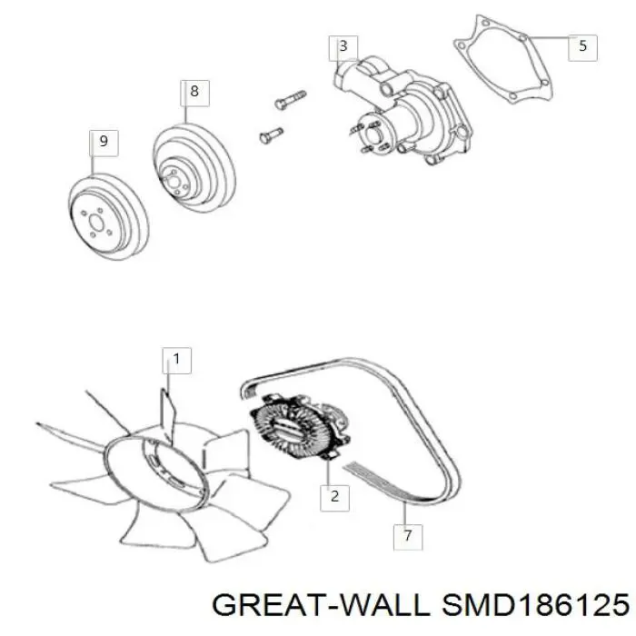 SMD186125 Great Wall ремінь приводний, агрегатів