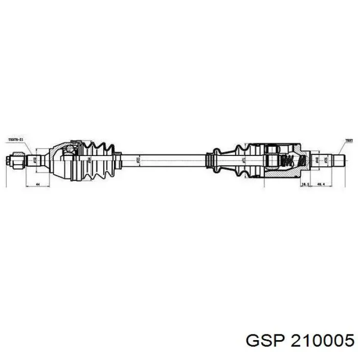 Купити 327250 Peugeot/Citroen Ліва піввісь