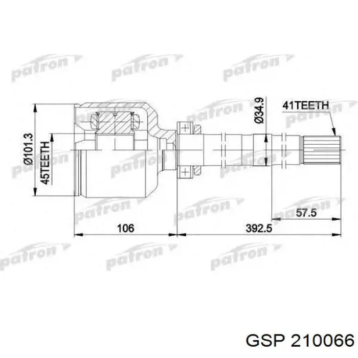 Піввісь права CT88031A GP