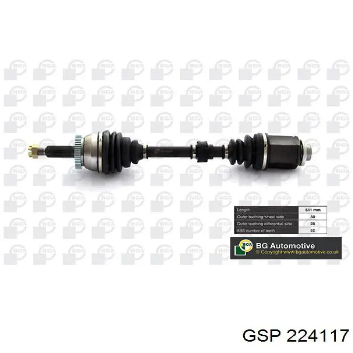 Піввісь передня, права GSP 224117 ціна, від 101.50 USD