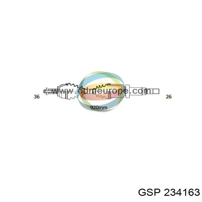 234163 GSP піввісь (привід передня, права)